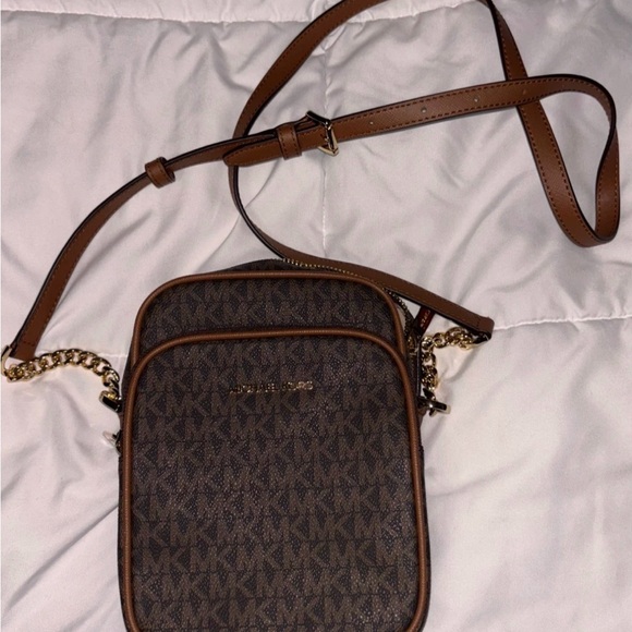Michael Kors Handbags - Michael Kors Dark Brown Crossbody with Gold Accents